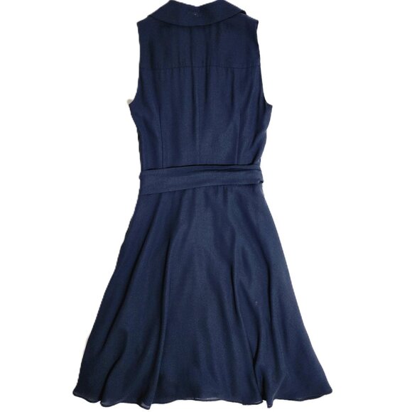 Armani Exchange Women’s Navy Faux Wrap Collared V Neck Dress Size 0 Excellent - Picture 9 of 9
